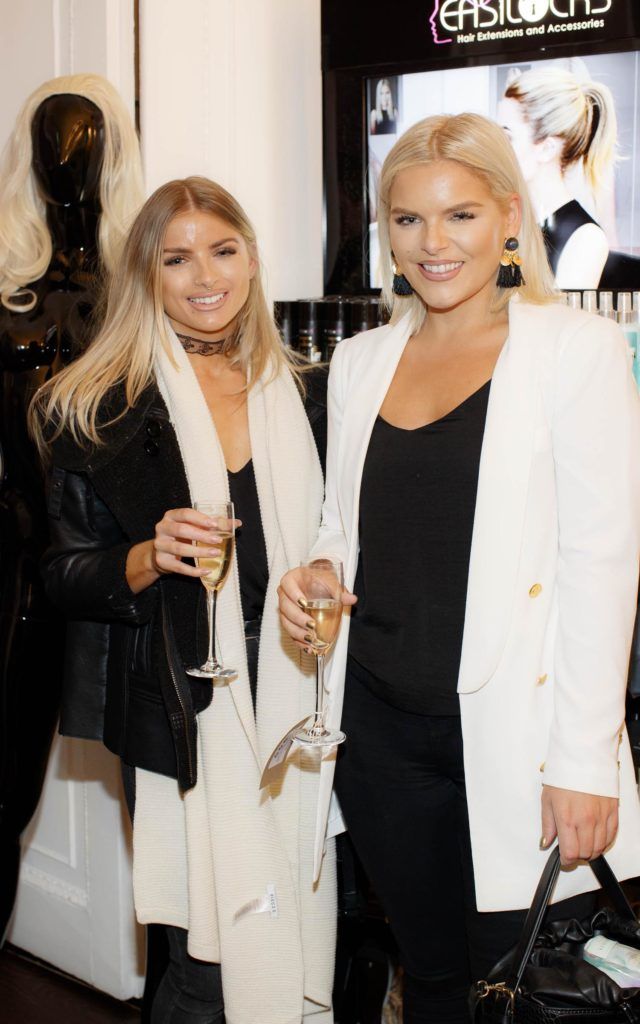 Emma and Claudine Kehoe pictured at the launch of Easilocks Home Care Range in the Cliff Townhouse, Dublin. Previously only available in Salons Easilocks will now be available in pharmacies nationwide. Picture Andres Poveda
