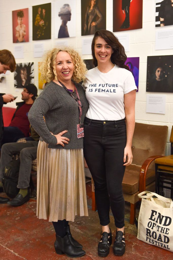 Angela Dorgan (FMC) with Lauren Down (Line of Best Fit) at Hard Working Class Heroes 2016. Photography by Ruth Medjber 