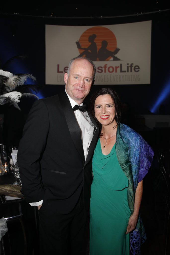 Pictured was Tony Hanway and Tara O'Rourke at the 8th annual Lessons For Life Foundation the Mansion House Dublin on 16/10/2016. Picture Conor McCabe Photography.