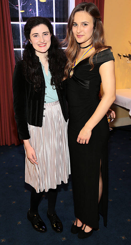 Tara Viscardi and Miriam Kaczor at The Irish Freemason's Young Musician of the Year Competition 2016 at Freemason Hall, Dublin (Picture: Brian McEvoy)