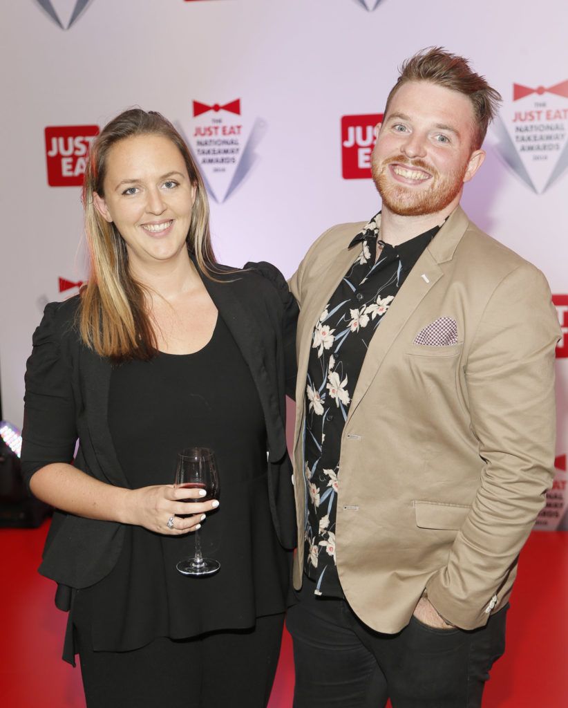 Chelsey Killen and Marcus O'Laoire at the JUST EAT National Takeaway awards held in Fallon and Byrne Dublin (Photo by Kieran Harnett)