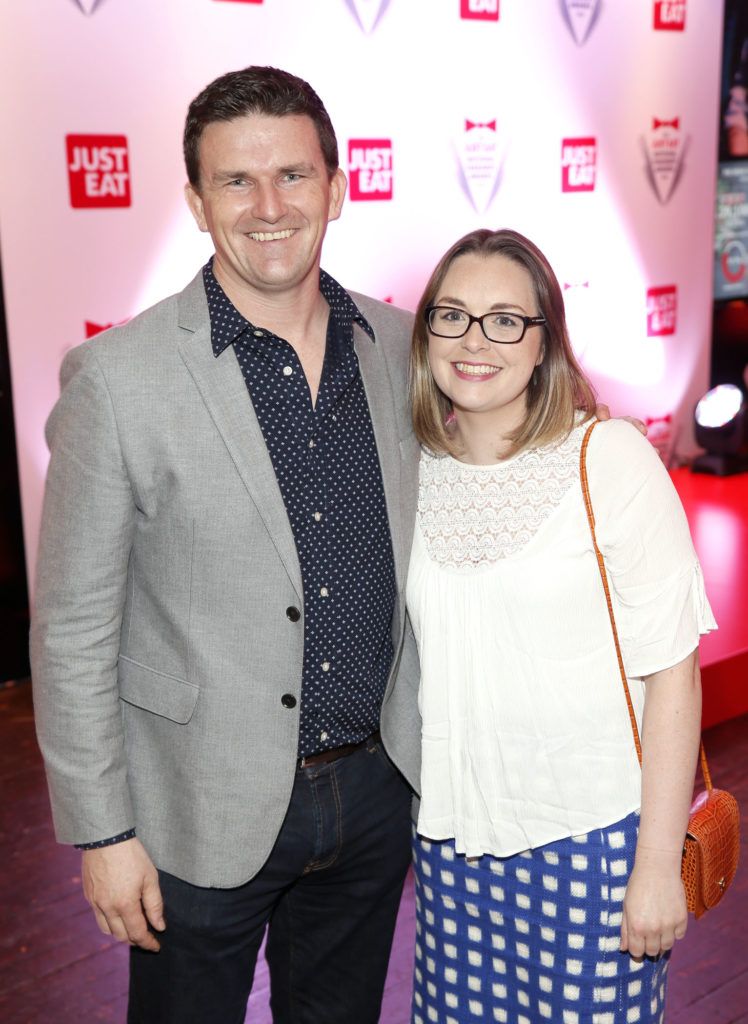 Fergal Nestor and Fiona Sheridan at the JUST EAT National Takeaway awards held in Fallon and Byrne Dublin (Photo by Kieran Harnett)