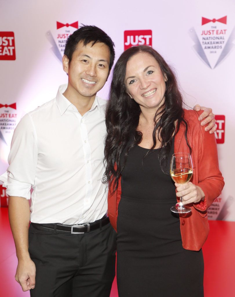 Kevin Nguyen and Evelina Michalele at the JUST EAT National Takeaway awards held in Fallon and Byrne Dublin (Photo by Kieran Harnett)