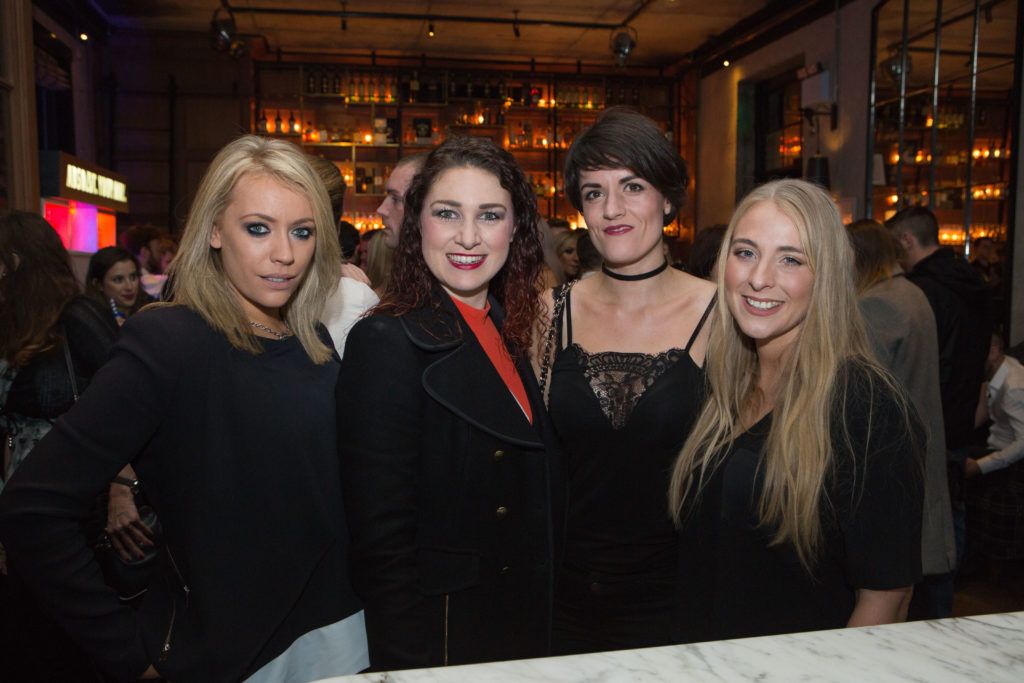 Sarah Smullen Olive Esler Ruth Lett and Hilary Johnson enjoying Highline at Sophie's in The Dean, a New York Late Night Vibe in Dublin's only rooftop venue. Photo by Richie Stokes