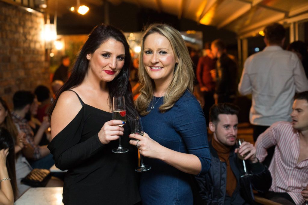Triona Byrne and Graine Murphy enjoying Highline at Sophie's in The Dean, a New York Late Night Vibe in Dublin's only rooftop venue. Photo by Richie Stokes