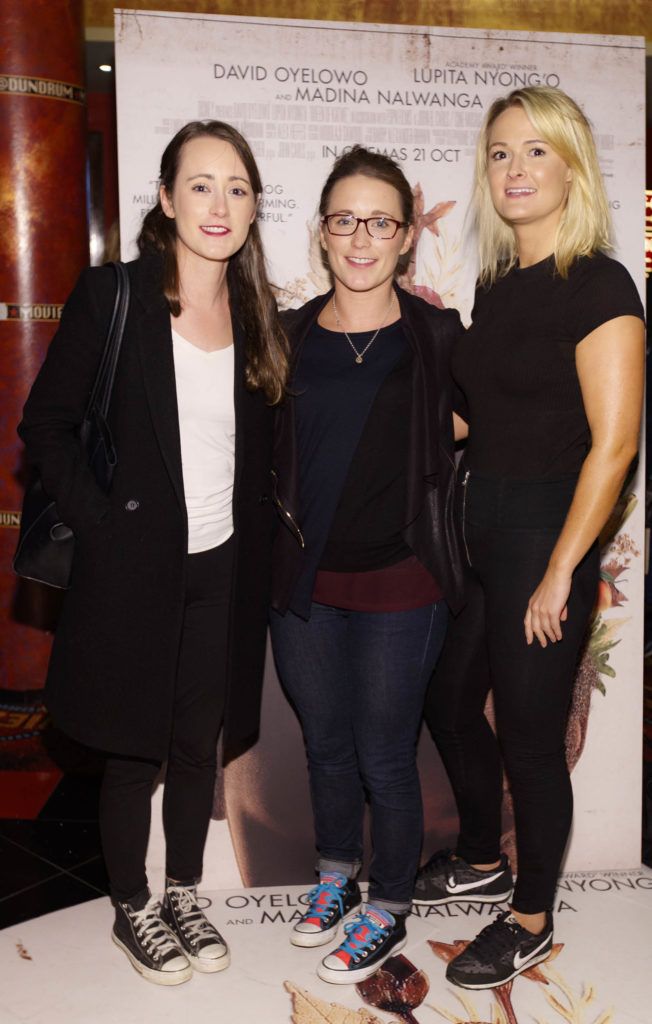 Claire and Grainne Wall with Liobhán O'Hora pictured at a special preview screening of Disney's Queen of Katwe at Movies@Dundrum. Opens in Irish Cinemas on October 21st. Picture Andres Poveda
