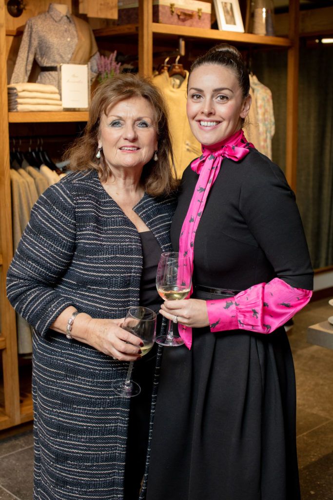Gail Boyd and; Aoife Keogh pictured at the Magee 150th Anniversary Party, Magee of South Anne Street, Tuesday October 18th. Photo: Anthony Woods.