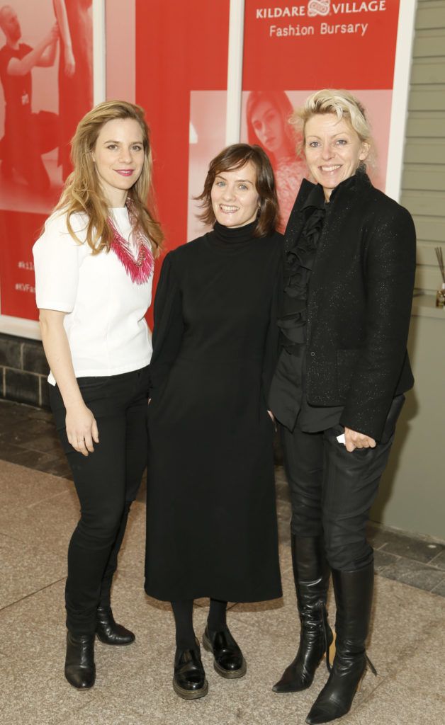 Julia Wilks, Aisling Farinella and Zowie Broach at the exclusive industry event at Kildare Village, which welcomed Zowie Broach, Head of Fashion at the RCA, to speak to a group of young Irish design students (Photo by Kieran Harnett)
