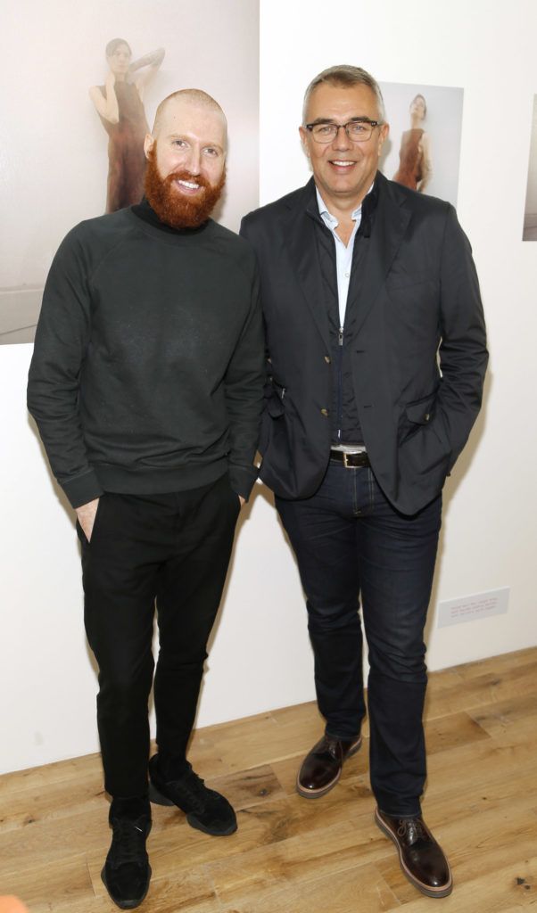 Michael Stewart and Andrew Marshall at the exclusive industry event at Kildare Village, which welcomed Zowie Broach, Head of Fashion at the RCA, to speak to a group of young Irish design students (Photo by Kieran Harnett)
