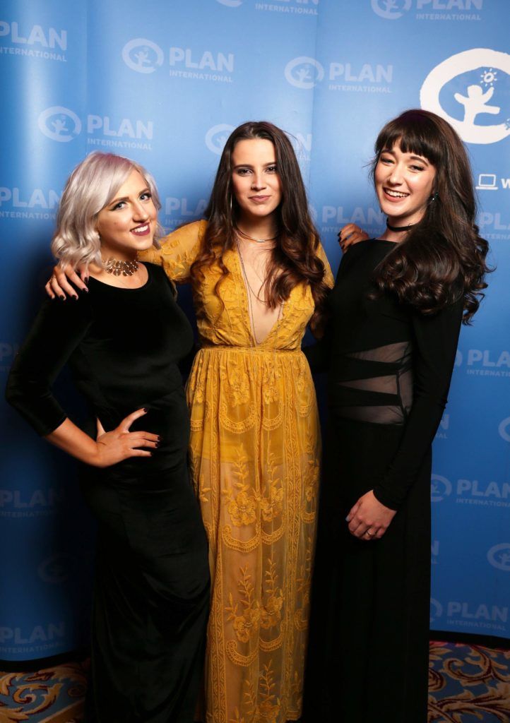 Pictured was Katie Drei, Amanda Esposito and Rebekah Connolly at the Plan International Ireland annual Because I am a Girl Ball (BIAAG) in the Shelbourne Hotel, 22/10/16. Picture Jason Clarke
