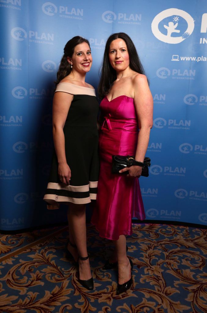 Pictured are Kerry McGlade and Sueanne O'Halloran at the Plan International Ireland annual Because I am a Girl Ball (BIAAG) in the Shelbourne Hotel, 22/10/16. Picture Jason Clarke