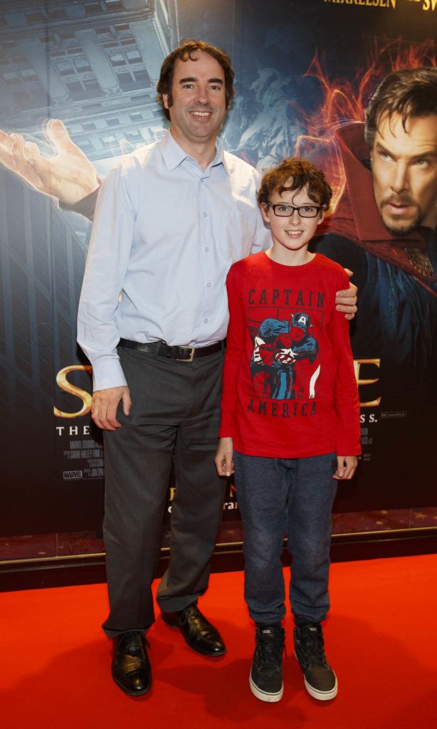 Martin Carroll and Ciaran Carroll from Droheda pictured at the special preview screening of Marvel Studios' Doctor Strange in Cineworld Dublin. Picture Andres Poveda