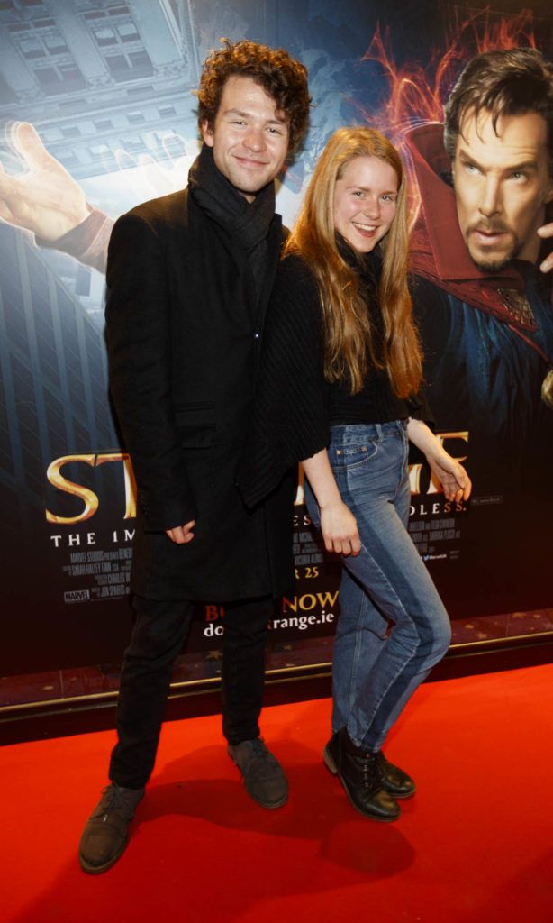 Joseph Ryan and Yannika Frank pictured at the special preview screening of Marvel Studios' Doctor Strange in Cineworld Dublin. Picture Andres Poveda