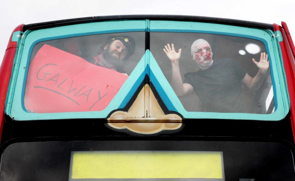 Blind Boy of the Rubberbandits is pictured at Bobs Blunder Bus ahead of its trip west to Galway for the Vodafone Comedy Carnival. Photo: Mark Stedman