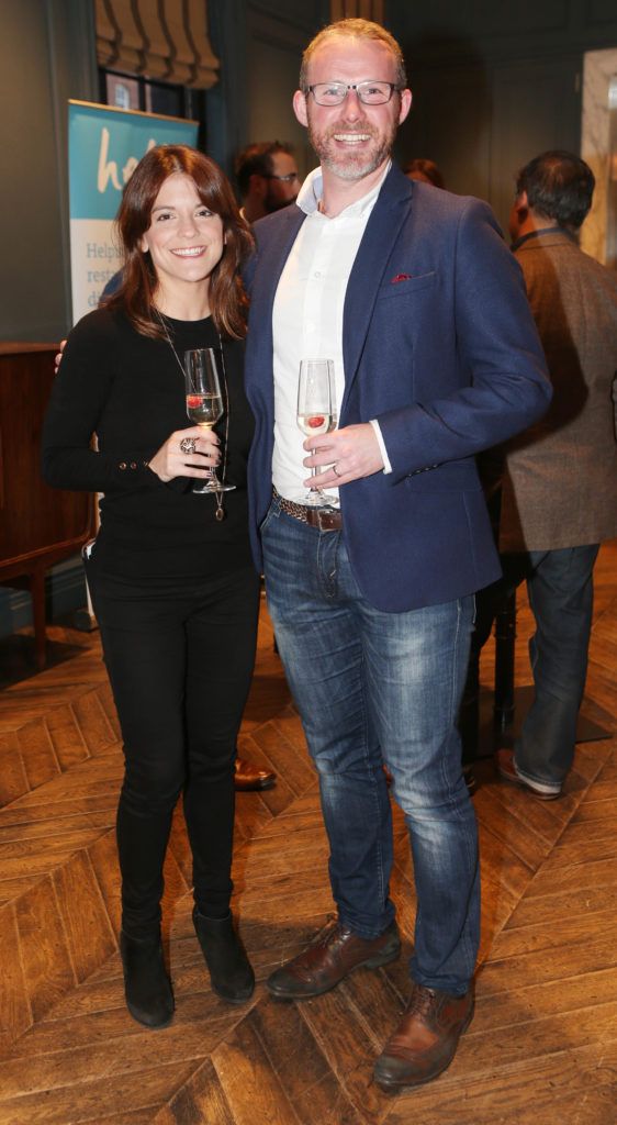 Melinda Monaco and Noel O Connell pictured at the OpenTable launch event at the Dean Hotel. Photo: Leon Farrell/Photocall Ireland.