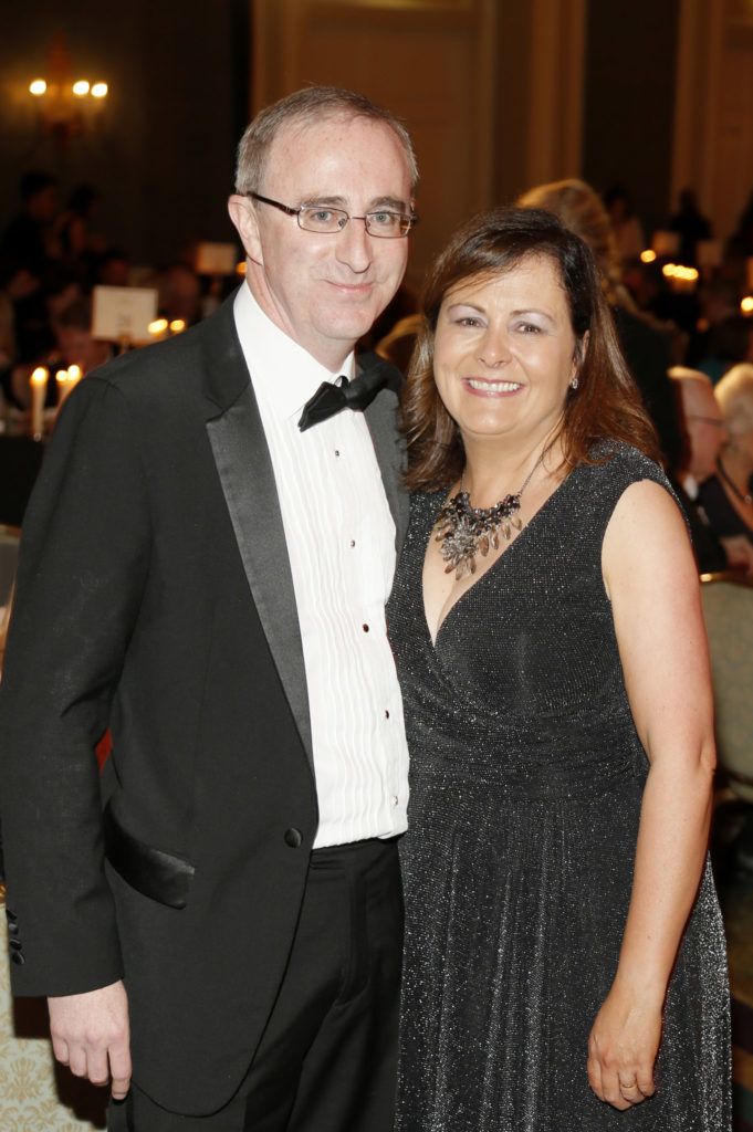 Paul and Trisha Higgins at The Irish Hospice Foundation Dr Mary Redmond gala dinner held at the InterContinental Hotel Ballsbridge (Photo Kieran Harnett)