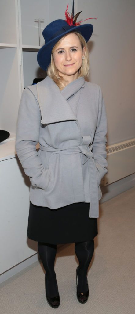 Emer Condon pictured at the unveil of The Anthony Peto Christmas Hat Collection in South Anne Street, Dublin (Picture: Brian McEvoy)