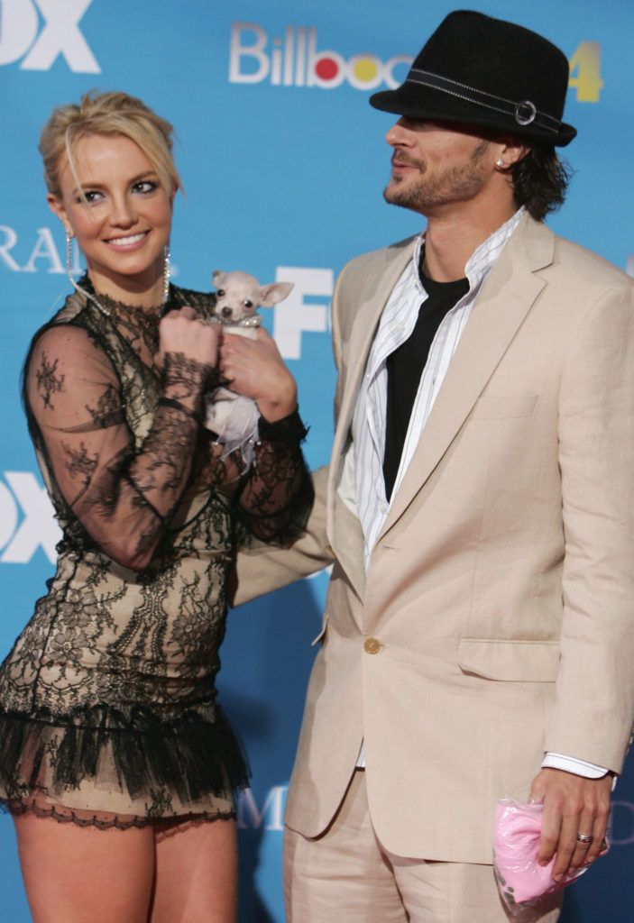 Britney Spears and husband Kevin Federline arrive at the 2004 Billboard Music Awards on December 8, 2004 at the MGM Grand Garden Arena, in Las Vegas, Nevada. (Photo by Frazer Harrison/Getty Images)