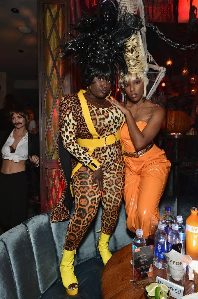 Actors Danielle Brooks and Jessica Williams attend Heidi Klum's 17th Annual Halloween Party sponsored by SVEDKA Vodka at Vandal on October 31, 2016 in New York City.  (Photo by Mike Coppola/Getty Images for Heidi Klum)