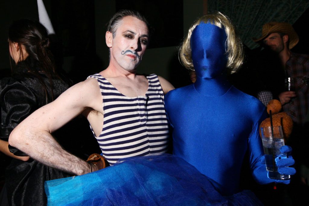 Actor Alan Cumming (L) and guests attend Alan Cumming's Halloween party at the Soho Grand Hotel on October 29, 2011 in New York City.  (Photo by Neilson Barnard/Getty Images)