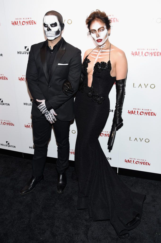 Casper Smart and Jennifer Lopez attend Heidi Klum's 16th Annual Halloween Party sponsored by GSN's Hellevator And SVEDKA Vodka At LAVO New York on October 31, 2015 in New York City.  (Photo by Nicholas Hunt/Getty Images for Heidi Klum)