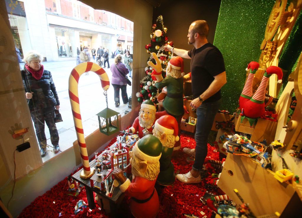 Arnotts unveiled their iconic Christmas Windows, which reveal Santa's newest reindeer, Crackers, and also a pop up Tayto Crispmas Workshop. Photograph: Leon Farrell / Photocall Ireland
