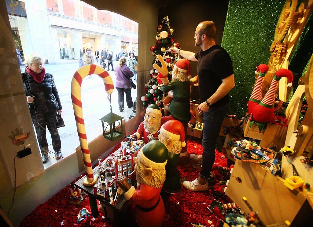 Arnotts unveiled their iconic Christmas Windows, which reveal Santa's newest reindeer, Crackers, and also a pop up Tayto Crispmas Workshop. Photograph: Leon Farrell / Photocall Ireland