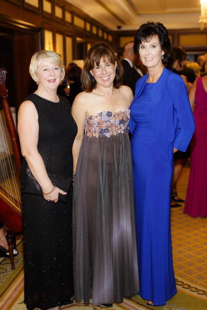 Toni Simpson, Maeve Cantwell and Fiona Farrer  pictured at the Powerscourt Golf Club 20th Anniversary gala dinner in the Powerscourt Hotel in Enniskerry. Picture Andres Poveda