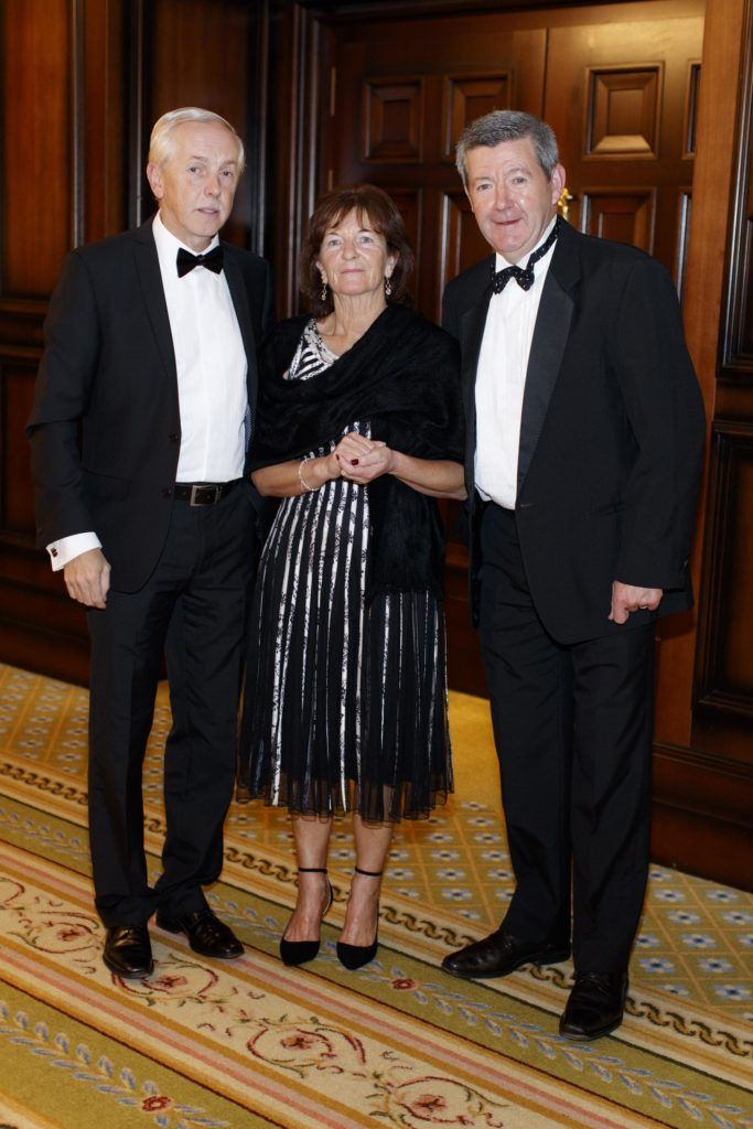 Damien McGrath, Deirdre Hogan-McGrath and Billy Finn  pictured at the Powerscourt Golf Club 20th Anniversary gala dinner in the Powerscourt Hotel in Enniskerry. Picture Andres Poveda