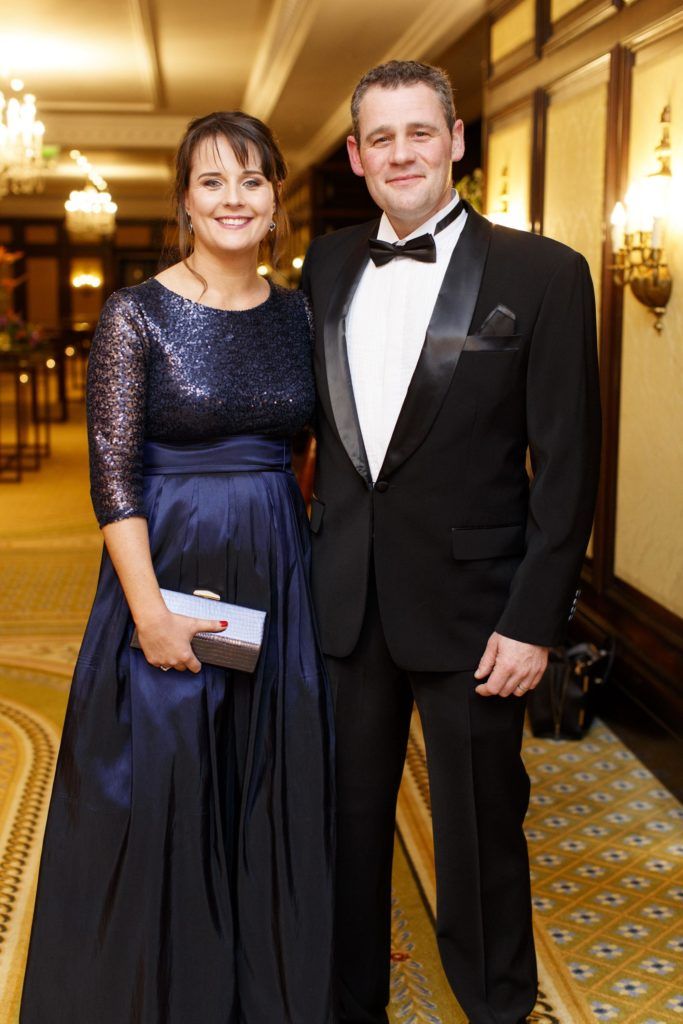 Lisa and Paul Farren  pictured at the Powerscourt Golf Club 20th Anniversary gala dinner in the Powerscourt Hotel in Enniskerry. Picture Andres Poveda