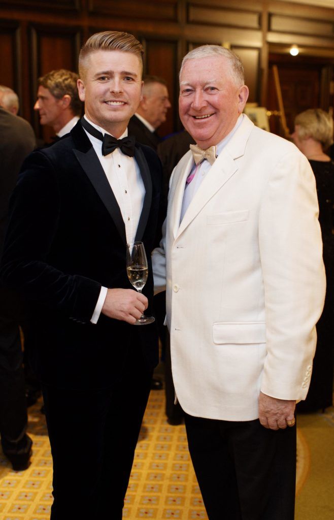 Brian Ormond and Bernard Gibbons  pictured at the Powerscourt Golf Club 20th Anniversary gala dinner in the Powerscourt Hotel in Enniskerry. Picture Andres Poveda