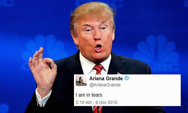 Celebs react to the reality that Donald Trump will be the next President of the United States