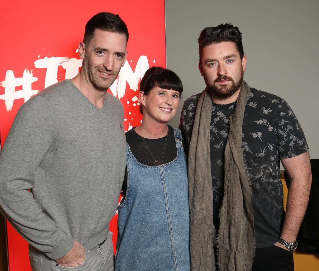 Colin May with Clodagh O’Hagan and Vinny May from Kodaline, pictured at Vodafone's preview screening of 'Irish Rugby: What We Did Last Summer', a documentary chronicling Ireland's historic summer tour to South Africa, in the Odeon Point Village. Pic. Robbie Reynolds