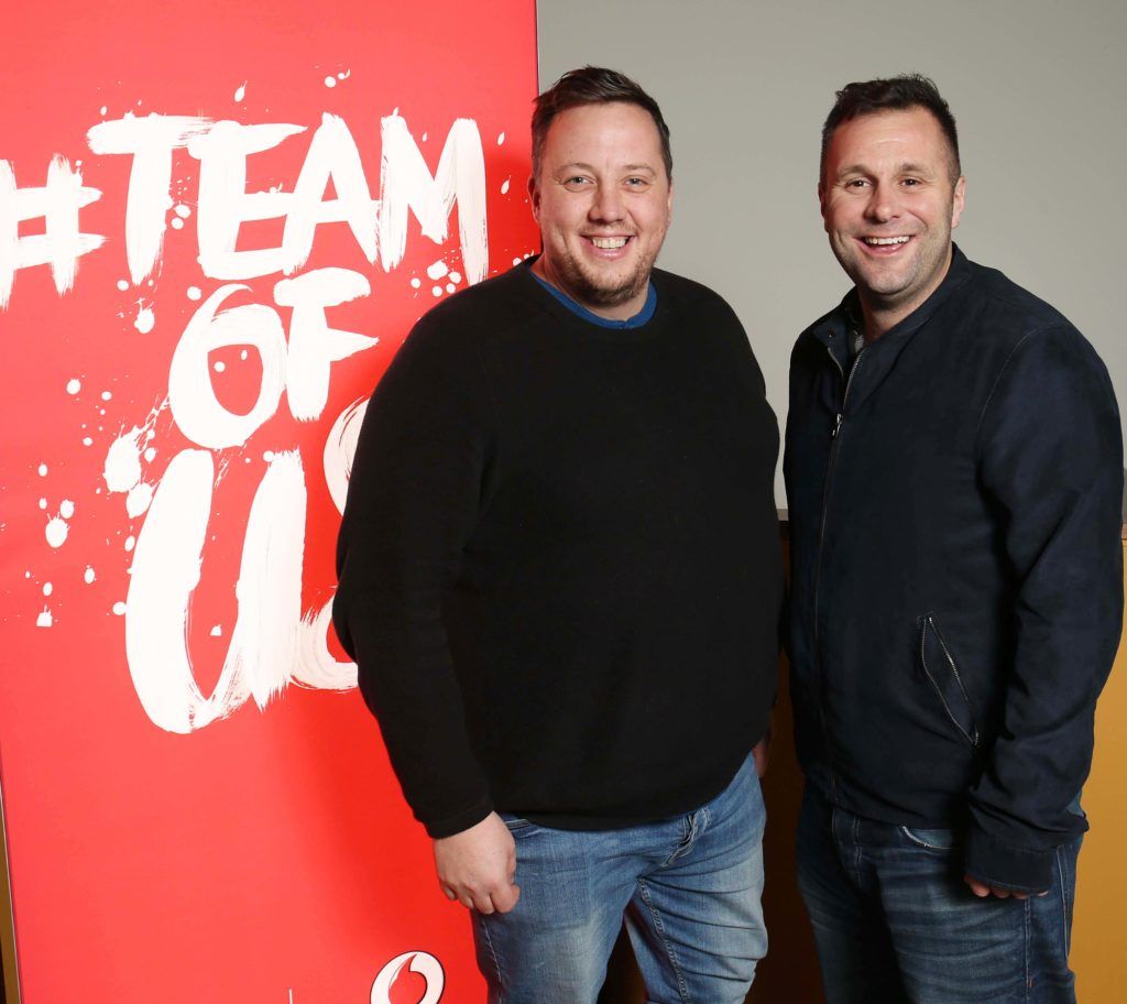 Conor Glennon and Shane McConnon, pictured at Vodafone's preview screening of 'Irish Rugby: What We Did Last Summer', a documentary chronicling Ireland's historic summer tour to South Africa, in the Odeon Point Village. Pic. Robbie Reynolds