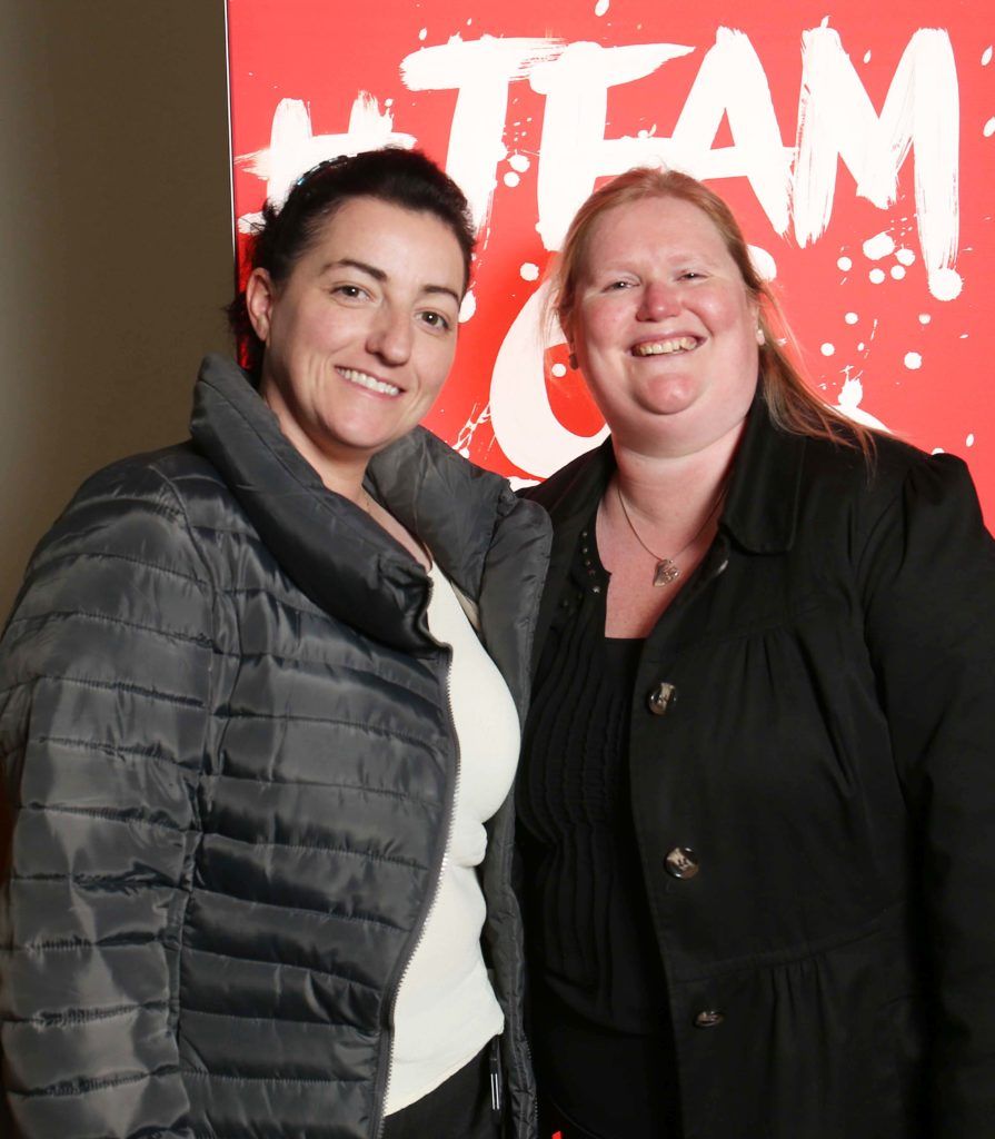 Ciara Conlan and Rebecca Legget, pictured at Vodafone's preview screening of 'Irish Rugby: What We Did Last Summer', a documentary chronicling Ireland's historic summer tour to South Africa, in the Odeon Point Village. Pic. Robbie Reynolds