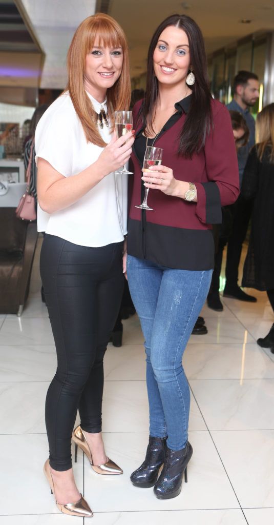 Linda Currie and Tonya Mulvany pictured at the Rapture launch event at Peter Mark Grafton St. Photo Leon Farrell/Photocall Ireland.