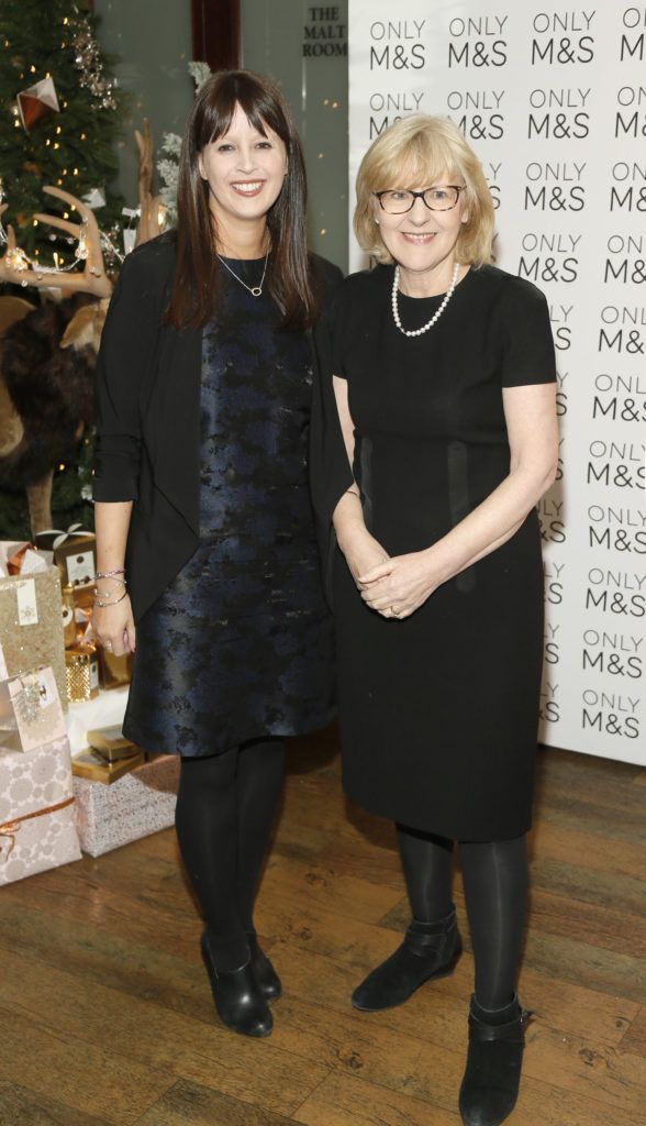 Claire Guiney and Mary O'Sullivan at the Marks and Spencer Christmas Food Masterclass with Derry Clarke which celebrated the launch of their Christmas Food Collection on Wednesday, 9th November in the L'Ecrivain restaurant, Dublin 2. Photo Kieran Harnett