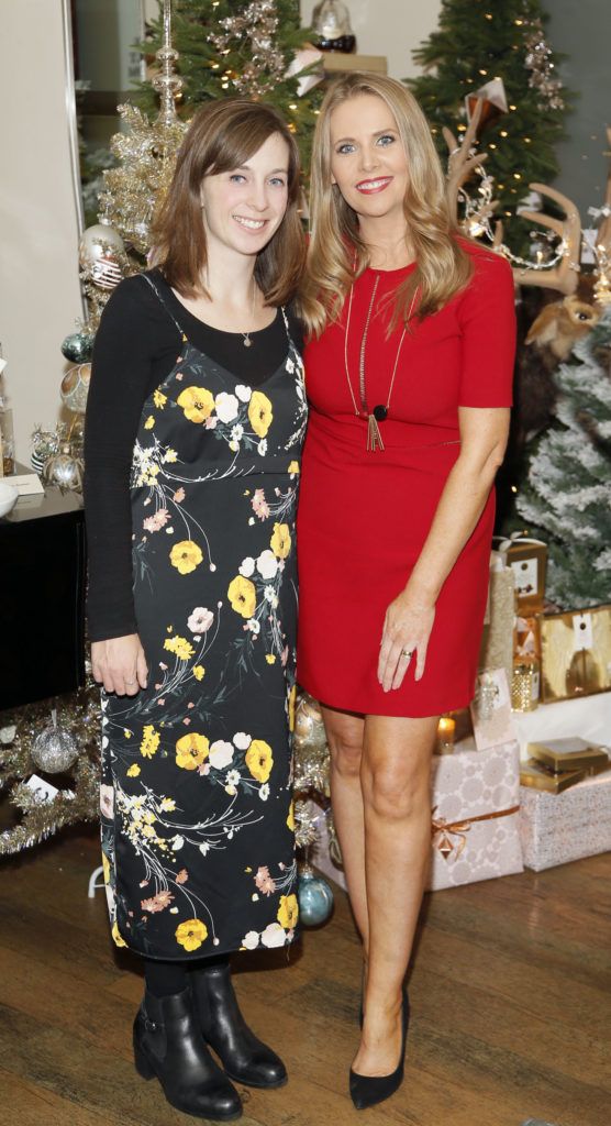 Isobel Cassel and Jules Mahon at the Marks and Spencer Christmas Food Masterclass with Derry Clarke which celebrated the launch of their Christmas Food Collection on Wednesday, 9th November in the L'Ecrivain restaurant, Dublin 2. Photo Kieran Harnett