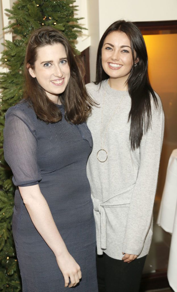 Liz McHugh and Stephanie Whisker at the Marks and Spencer Christmas Food Masterclass with Derry Clarke which celebrated the launch of their Christmas Food Collection on Wednesday, 9th November in the L'Ecrivain restaurant, Dublin 2. Photo Kieran Harnett