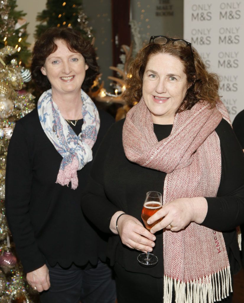 Marie Claire Digby and Katy McGuinness at the Marks and Spencer Christmas Food Masterclass with Derry Clarke which celebrated the launch of their Christmas Food Collection on Wednesday, 9th November in the L'Ecrivain restaurant, Dublin 2. Photo Kieran Harnett