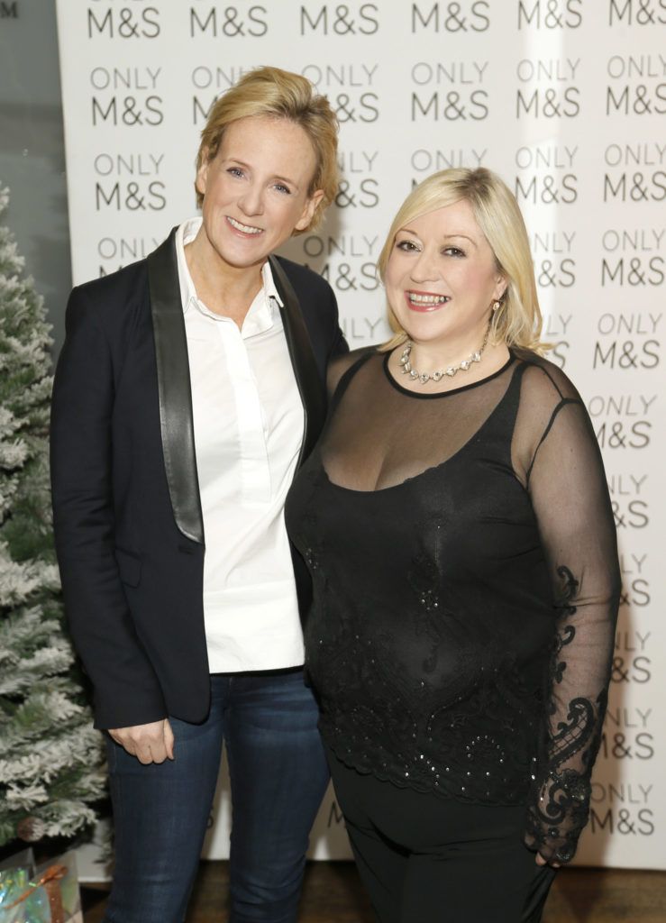 Sybil Mulcahy and Carmel Breheny at the Marks and Spencer Christmas Food Masterclass with Derry Clarke which celebrated the launch of their Christmas Food Collection on Wednesday, 9th November in the L'Ecrivain restaurant, Dublin 2. Photo Kieran Harnett