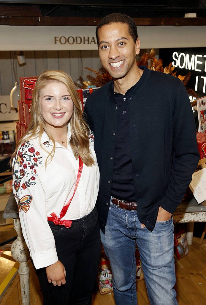 Grace Farrar and Sean Munsanje at the launch of Christmas at AVOCA in their iconic Suffolk Street store on Thursday 10 November 2016. Photo by Kieran Harnett