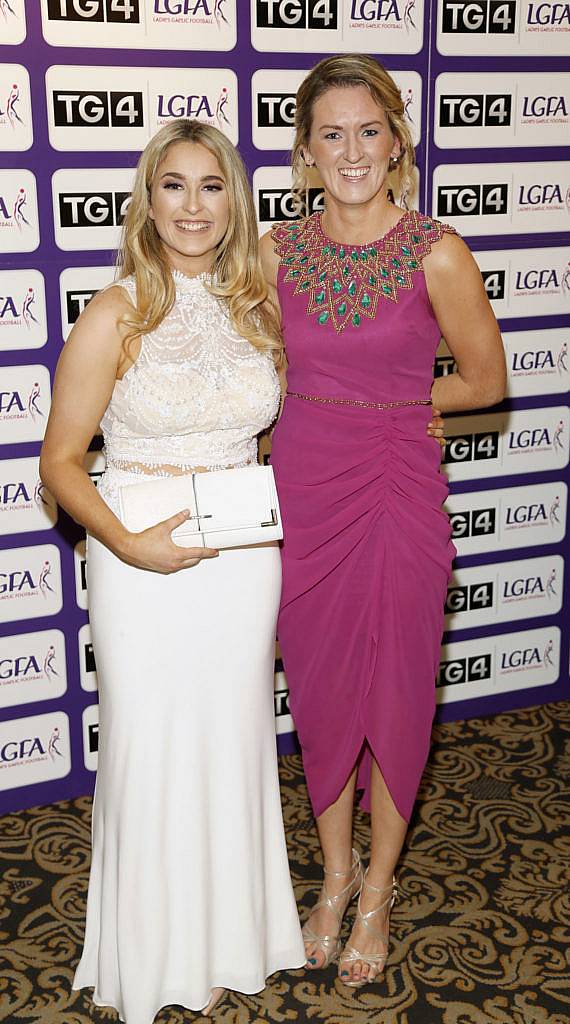 Roisin Byrne and Ailish Cornyn at the 2016 TG4  Ladies Gaa AllStar Awards at the Citywest Hotel. Photo by Kieran Harnett