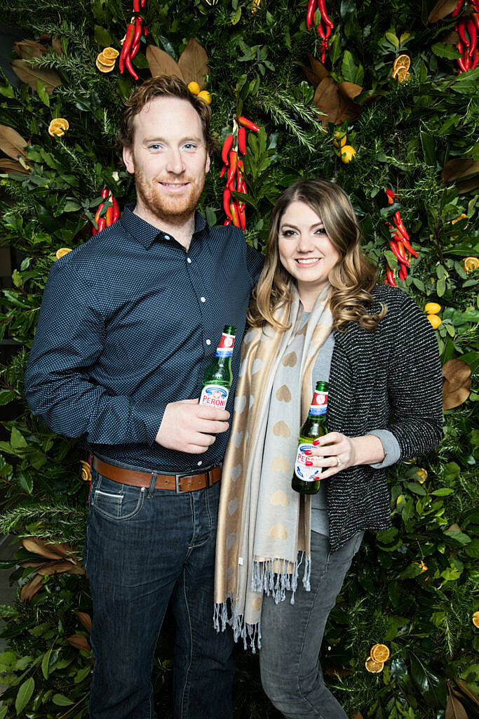 Amanda and  Peadar Whyte pictured at Peroni Nastro Azzurro's exclusive dinner to launch Peroni Nastro Azzurro Gluten Free. Guests gathered in Coppa Café on Thursday, 10th November, 2016 for the private dinner hosted by global brand ambassador, Federico Riezzo. Photo: Anthony Woods