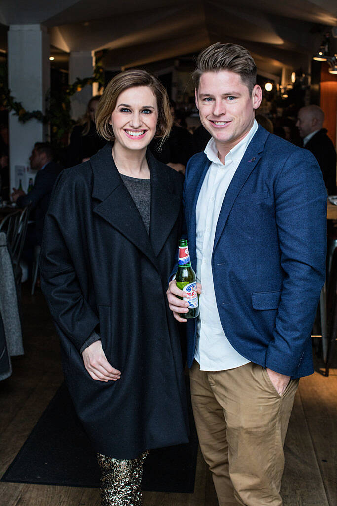 Roxanne Parker and  Niall Daly Lennon pictured at Peroni Nastro Azzurro's exclusive dinner to launch Peroni Nastro Azzurro Gluten Free. Guests gathered in Coppa Café on Thursday, 10th November, 2016 for the private dinner hosted by global brand ambassador, Federico Riezzo. Photo: Anthony Woods