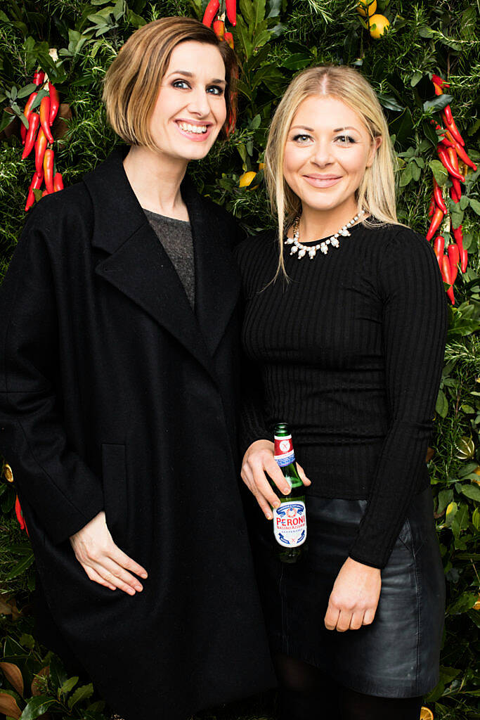 Roxanne Parker and Pamela Ryan pictured at Peroni Nastro Azzurro's exclusive dinner to launch Peroni Nastro Azzurro Gluten Free. Guests gathered in Coppa Café on Thursday, 10th November, 2016 for the private dinner hosted by global brand ambassador, Federico Riezzo. Photo: Anthony Woods