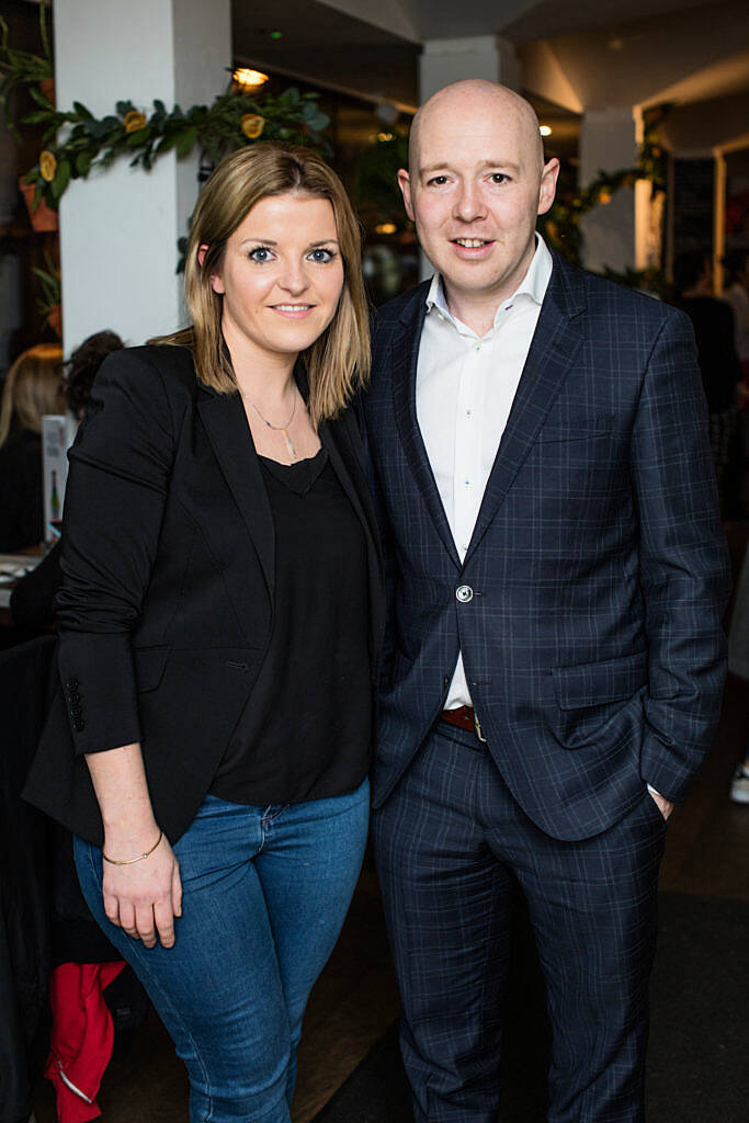 Sarah Verling and Billy Creaney pictured at Peroni Nastro Azzurro's exclusive dinner to launch Peroni Nastro Azzurro Gluten Free. Guests gathered in Coppa Café on Thursday, 10th November, 2016 for the private dinner hosted by global brand ambassador, Federico Riezzo. Photo: Anthony Woods