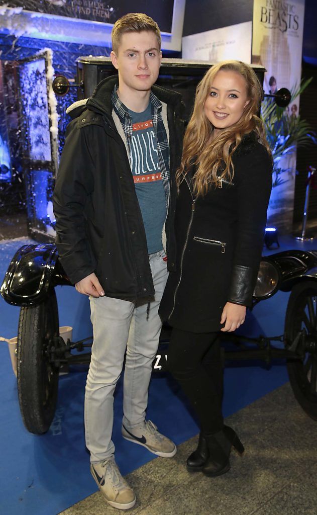 Robert Cuffe and Lara McDermott at the Irish premiere screening of Fantastic Beasts and Where to Find Them at the Savoy Cinema on O'Connell Street, Dublin (Pictures:Brian McEvoy).