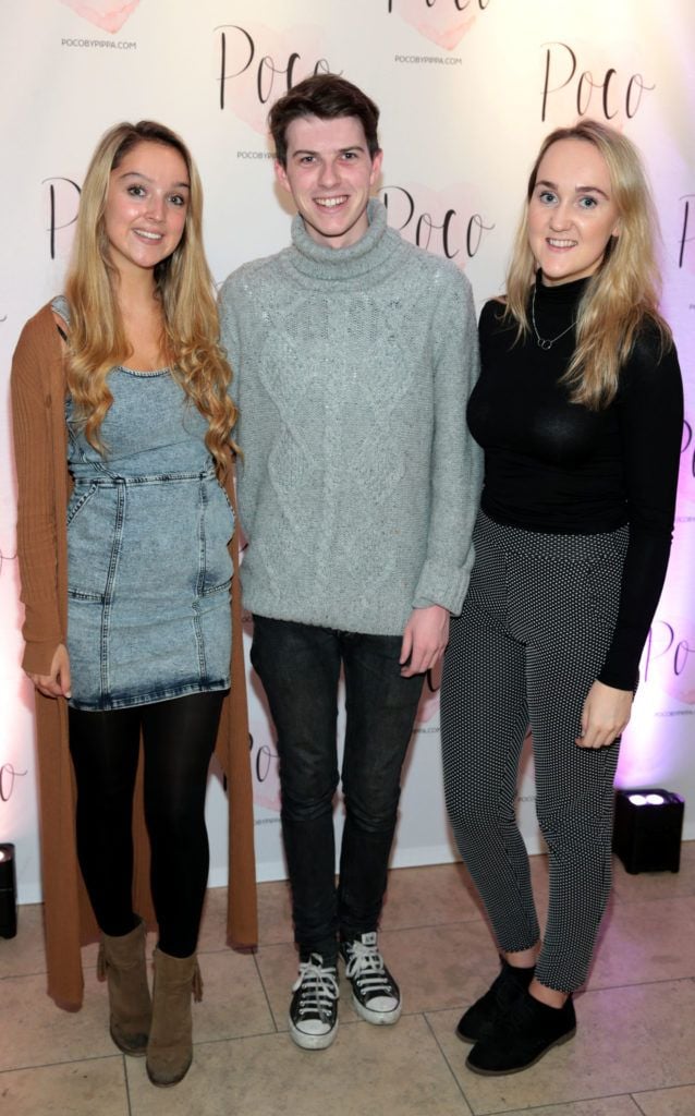 Emma Ronan, Mikie O'Loughlin and Lorraine Moran at the launch of new denim brand POCO by Pippa at the RHA Gallery, Dublin (Picture Brian McEvoy).