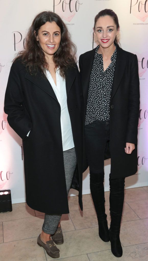 Teodora Coptil and Ciara Kelly at the launch of new denim brand POCO by Pippa at the RHA Gallery, Dublin (Picture Brian McEvoy).